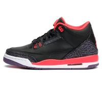 Nike Air Jordan 3 Retro BG Junior Turnschuhe, - blck, brght rmsn-cnyn prpl-pr - Größe: 40 EU