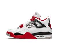 Nike Air Jordan 4 Retro-Sneaker für Herren, White/Fire Red-Black-Tech Grey, 11