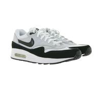 NIKE Air Max 1 Kinder Sneaker Mädchen und Jungen Echtleder Turnschuhe Low-Top Sneaker DZ3307-106 Weiß/Schwarz 38 1/2