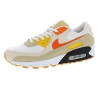 NIKE Air Max 90 SE Herren-Sneaker, modische Schuhe FB4315 (Weiß/Sesam/Zitronenwaschung/Sicherheits-Orange 100), Größe 44