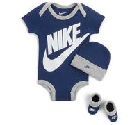 Nike Kinder Futura Logo 3pc Set Bodysuit, Blue Void, 74/80