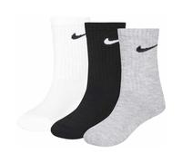 Socken NIKE SPORTSWEAR "NHN NIKE BASIC PACK CREW 3PK", Damen, Gr. 27/34,5 (7), weiß, dk gr, Obermaterial: 97% Polyester, 3% Elasthan, Socken, für Kinder (23553638-27) weiß, dk gr