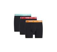 Boxershorts NIKE UNDERWEAR "BOXER BRIEF 3PK", Herren, Gr. M, 3 Stk., blk bri crmic, lt crmsn, blchd turqui, Jersey, Obermaterial: 95% Baumwolle, 3% sonstige Fasern, 2% Elasthan, kontrastfarbene Detail