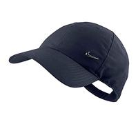 Nike Cap Metal Swoosh Logo Kappe, Obsidian/Metallic Silver, One Size