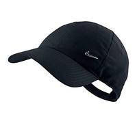 Nike Cap Metal Swoosh Logo, Schwarz/Metallic Silver, One Size, 340225