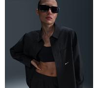 Nike Sportswear Chill Poplin Longsleeve Mit Weiter Passform Und Knopfverschluss (Damen), Black/Sail, HJ0715-011, L