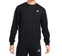 Sweatshirt NIKE SPORTSWEAR "M NK CLUB FT CREW", Herren, Gr. XL, schwarz (schwarz, weiß), Jersey, Obermaterial: 80% Baumwolle, 20% Polyester, normal, Rundhals, Bündchen, Sweatshirts Sweatshirt, mit Run