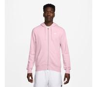 Herren Tennissweatshirt Nike Club Full-Zip Fleece - pink foam/white - Rosa (M)