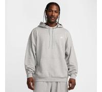 NIKE Club Fleece Oversize French Terry Pullover Hoodie Herren 063 - dk grey heather/lt smoke grey/white S