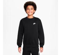 Sweatshirt NIKE SPORTSWEAR "CLUB FLEECE BIG KIDS' SWEATSHIRT" Gr. XS (122), schwarz-weiß (black, white) Kinder Sweatshirts (55606845-XS) black, white