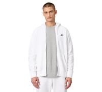 Nike Club Herren-Hoodie Aus Fleece Mit Durchgehendem Reißverschluss, White/White/Black, FN3861-100, XS