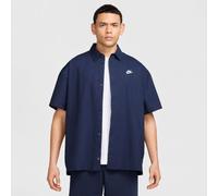 NIKE Club kurzarm Button-Down Hemd Herren 451 - obsidian/white L