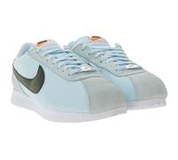 NIKE Cortez Damen Sneaker Retro Turnschuhe mit Echtleder Low-Top Sneaker DZ2795-401 Weiß/Hellblau/Schwarz 39