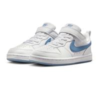 Sneaker NIKE SPORTSWEAR "COURT BOROUGH LOW GB (PSV)", Mädchen, Gr. 35, weiß, work blau, Synthetik, Schuhe Sneaker, Design auf den Spuren des Air Force 1, für Kinder (92327634-35) weiß, work blau