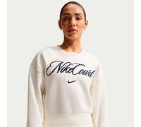 Nike Court Fleece Crew Sweatshirt Damen-creme, dunkelblau creme | Größe: XL (nur noch 5 Artikel auf Lager)