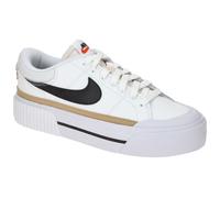 Sneaker NIKE SPORTSWEAR "COURT LEGACY LIFT" 37,5, schwarz-weiß Schuhe Schnürhalbschuh 37,5 white, black, hemp, team, orange