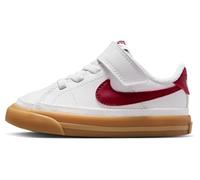 NIKE Court Legacy Sneaker, White/Team Red-Gum Yellow, 31.5 EU
