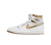 Nike Damen 1 Retro High Og Sneaker, White/Metallic Gold/Gum Light Brown, 44