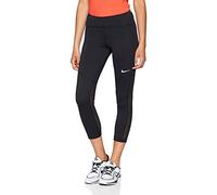 Nike Damen Fly Victory Crop 3/4 Trainings-Tights, Black/White, L