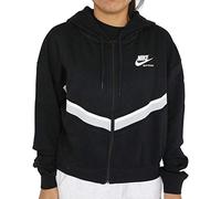 Nike Damen Heritage Full Fleece Kapuzensweatjacke, Black/Grey Fog/White, XXL
