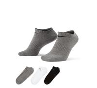 Nike Damen/Herren/Unisex Everyday Lightweight No-Show Training Socks (3 Pairs) M grau