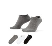 Nike Damen/Herren/Unisex Everyday Lightweight No-Show Training Socks (3 Pairs) S grau