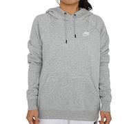 Nike Damen Hoodie Sportswear Essential, Dark Grey Heather/White, L, BV4124-063