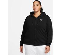 NIKE Damen Kapuzensweat W NSW AIR FLC HD FZ PLUS BLACK/WHITE 3X (0196153491045)