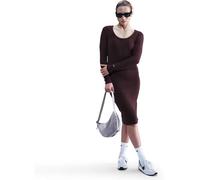 NIKE Damen Kleid W NSW NK CHLL KNT LS MIDI DRSS (HV2799) L Schwarz
