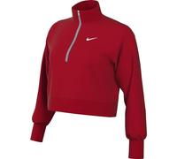 Nike Damen Long Sleeve Top W NSW Phnx FLC Qz Crop, University Red/Sail, DQ5767-657, XS