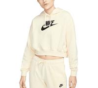 Nike Damen NSW Club FLC Gx Crop HDY T-Shirt, Milk/Schwarz, XS