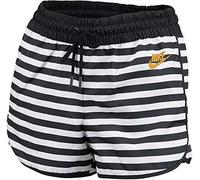 Nike Damen NSW WVN La Shorts, White/Black/White/Desert Ochre, l