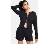 NIKE Damen Shirt Sportswear Chill Knit Ribbed Full-Zip (FN3682) S BLACK/BLACK