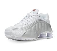 Nike Damen Shox R4 Sneaker, Mehrfarbig (White/White/Metallic Silver/Max Orange 000), 39 EU
