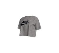 NIKE Damen Sportswear Essential Kurz-T-Shirt, Dark Grey Heather/Black, S