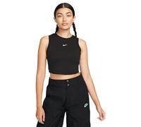 NIKE Sportswear Essentials Damen Crop-Top Tank-Top mit Swoosh-Logo Sport-Shirt FB8279-0100 Schwarz S