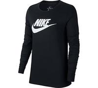 Nike Damen Sportswear Longsleeve, Black/White, M