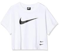 Nike Damen Sportswear Swoosh T-Shirt, White/Black, XL