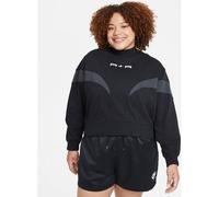 NIKE Damen Sweatshirt AIR FLC MOCK LS (DD5433) XXL BLACK/DK SMOKE GREY/WHITE
