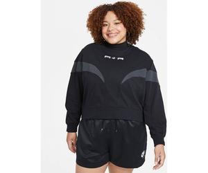 NIKE Damen Sweatshirt AIR FLC MOCK LS (DD5433) XXL BLACK/DK SMOKE GREY/WHITE