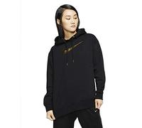 Nike Damen Sweatshirt BB Shine, Black/Metallic Gold, S, BV4986
