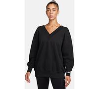 NIKE Damen Sweatshirt W NSW PHNX FLC OS VNECK SWTSH (FB8317) S BLACK/SAIL