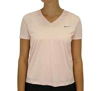 Nike Damen T-Shirt Miler Top Vneck, beige, XS, AT6756