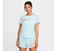 Nike Damen T-Shirt One Swoosh Women s Dri-FIT FV6373-474 M Glacier Blue/Aster Pink