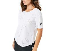 Nike Damen T-Shirt W Nk Ss Top Air, White/(Black), M, BV3356