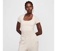 Nike Damen Kurzarm T-shirt Frau W Sportswear Nk Chill Top Beige Größe S
