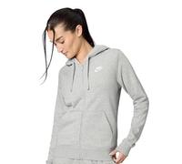 Nike Damen Team Club Full Zip Hoodie Ft - Dark Heather Grey