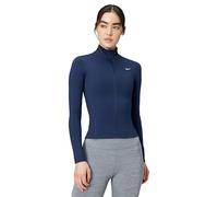 Nike Damen W Nk One Df Fz Fitted Jkt Jacke, Midnight Navy/White, L
