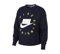 Nike Damen W NSW Crew FLC FT BF Long Sleeved T-Shirt, Obsidian, M