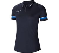 NIKE Damen Women's Academy 21 Polo, Ossidiana/Bianco/Royal Blu/Bianco, CV2673, M